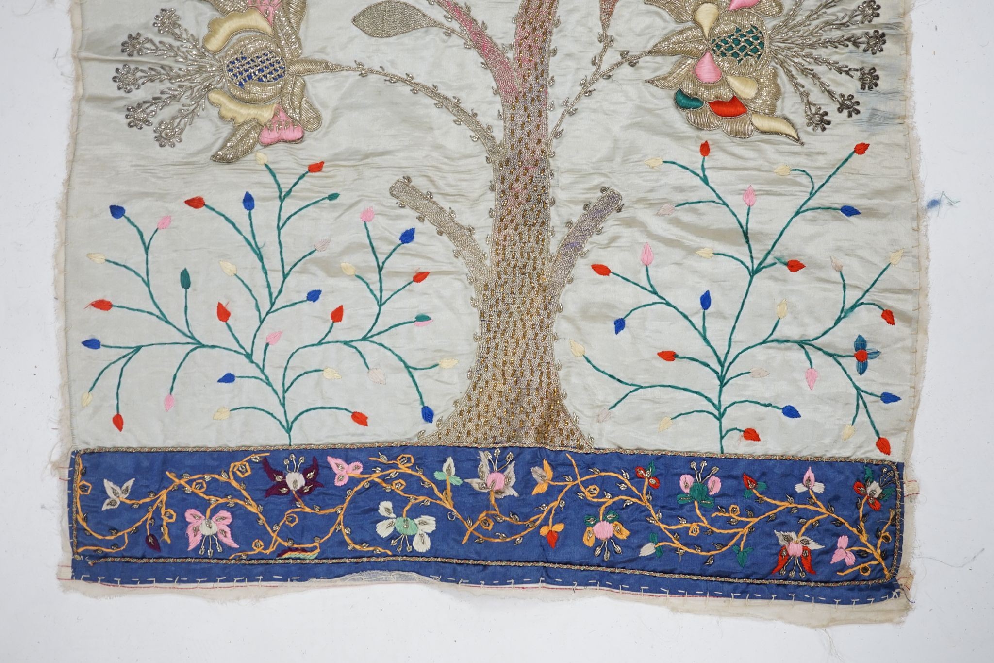 An Indian embroidered panel